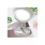 TechTic Katlanabilir Yuvarlak Mike Up Mirror LED Işıklı 10X Çift Taraflı USB + Pilli Makyaj Aynası