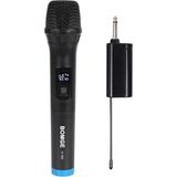 Techtic V-102 Vhf Kablosuz Mikrofon Profosyonel Cami Okul Otobüs Sunum Düğün Alıcılı El Mikrofonu Karaoke Digital Ekran - Siyah