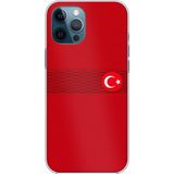 Techtree iPhone 12 PRO MAX Uyumlu Türk Milli Takım Izgara Desenli Forma Baskılı Silikon Kılıf