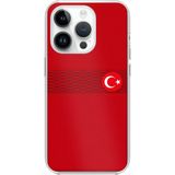 Techtree iPhone 14 PRO Uyumlu Türk Milli Takım Izgara Desenli Forma Baskılı Silikon Kılıf