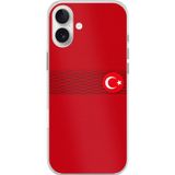 Techtree iPhone 16 PLUS Uyumlu Türk Milli Takım Izgara Desenli Forma Baskılı Silikon Kılıf