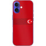Techtree iPhone 16 Uyumlu Türk Milli Takım Izgara Desenli Forma Baskılı Silikon Kılıf