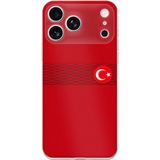 Techtree iPhone 17 PRO Uyumlu Türk Milli Takım Izgara Desenli Forma Baskılı Silikon Kılıf