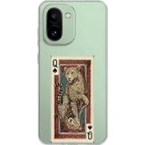 Techtree OnePlus 15R Uyumlu İskambil Kağıdı Tasarımlı Leopar Portre Baskılı Silikon Kılıf