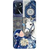 Techtree Oppo A16 - A54 - A55 Uyumlu Geleneksel Motifli Beyaz At Baskılı Silikon Kılıf