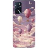 Techtree Oppo A16 - A54 - A55 Uyumlu Mor Gökyüzü ve Uçan Balon Baskılı Silikon Kılıf