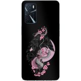Techtree Oppo A16 - A54 - A55 Uyumlu Pembe Siyah Yılan Baskılı Silikon Kılıf