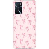 Techtree Oppo A16 - A54 - A55 Uyumlu Soft Pembe Fiyonk Desenli Baskılı Silikon Kılıf