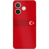 Techtree Oppo A5 Pro Uyumlu Türk Milli Takım Izgara Desenli Forma Baskılı Silikon Kılıf