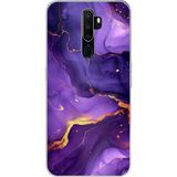 Techtree Oppo A5/A9 2020 Uyumlu Ametist Taşı Mor Mermer Baskılı Silikon Kılıf