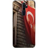 Techtree Oppo A5/A9 2020 Uyumlu Dev Türk Bayrağı Baskılı Silikon Kılıf
