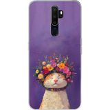 Techtree Oppo A5/A9 2020 Uyumlu Frida Catlo kedi Baskılı Silikon Kılıf