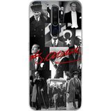 Techtree Oppo A5/A9 2020 Uyumlu Kırmızı Mustafa Kemal Atatürk İmza Baskılı Silikon Kılıf
