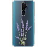 Techtree Oppo A5/A9 2020 Uyumlu Lavanta Çiçek Tasarımlı Baskılı Silikon Kılıf