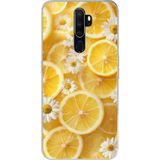 Techtree Oppo A5/A9 2020 Uyumlu Limon Dilimleri ve Papatya Desenli Baskılı Silikon Kılıf