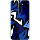 Techtree Oppo A5/A9 2020 Uyumlu Modern Mavi Geometrik Mozaik Baskılı Silikon Kılıf