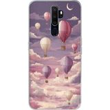 Techtree Oppo A5/A9 2020 Uyumlu Mor Gökyüzü ve Uçan Balon Baskılı Silikon Kılıf