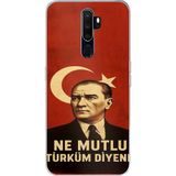 Techtree Oppo A5/A9 2020 Uyumlu Ne Mutlu Türkiye Bayrak Atatürk Baskılı Silikon Kılıf