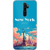 Techtree Oppo A5/A9 2020 Uyumlu Özgürlük Heykeli New York Baskılı Silikon Kılıf
