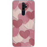 Techtree Oppo A5/A9 2020 Uyumlu Pastel Gül Kurusu ve Pembe Kalpli Baskılı Silikon Kılıf