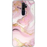 Techtree Oppo A5/A9 2020 Uyumlu Pembe Mermer Baskılı Silikon Kılıf