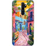 Techtree Oppo A5/A9 2020 Uyumlu Renkli Sanat Sokak Silikon Kılıf Baskılı Silikon Kılıf