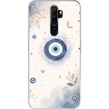 Techtree Oppo A5/A9 2020 Uyumlu Şans Getiren Nazar Tasarımı Baskılı Silikon Kılıf