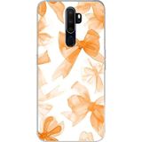 Techtree Oppo A5/A9 2020 Uyumlu Şeftali Fiyonk Kurdele Baskılı Silikon Kılıf