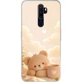 Techtree Oppo A5/A9 2020 Uyumlu Sevimli Tatlı Ayı Baskılı Silikon Kılıf