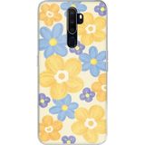 Techtree Oppo A5/A9 2020 Uyumlu Soft Pastel Çiçek Bahçesi Baskılı Silikon Kılıf