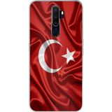 Techtree Oppo A5/A9 2020 Uyumlu Türk Bayrağı Baskılı Silikon Kılıf