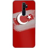 Techtree Oppo A5/A9 2020 Uyumlu Türkiye Harita Detaylı Türk Bayrağı Baskılı Silikon Kılıf