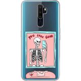 Techtree Oppo A5/A9 2020 Uyumlu You Look Good İskelet Tasarımlı Baskılı Silikon Kılıf