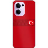 Techtree OPPO Reno 13F Uyumlu Türk Milli Takım Izgara Desenli Forma Baskılı Silikon Kılıf