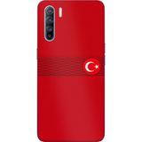 Techtree Oppo Reno 3-A91 Uyumlu Türk Milli Takım Izgara Desenli Forma Baskılı Silikon Kılıf