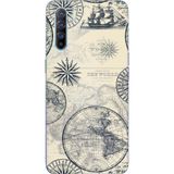 Techtree Oppo Reno 3-A91 Uyumlu Vintage Dünya Haritası Ve Pusula Baskılı Silikon Kılıf