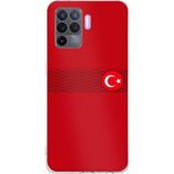 Techtree OPPO Reno 5 Lite Uyumlu Türk Milli Takım Izgara Desenli Forma Baskılı Silikon Kılıf