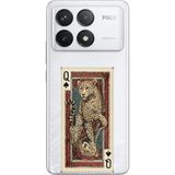 Techtree POCO F6 PRO Uyumlu İskambil Kağıdı Tasarımlı Leopar Portre Baskılı Silikon Kılıf
