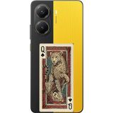 Techtree POCO X7 PRO Uyumlu İskambil Kağıdı Tasarımlı Leopar Portre Baskılı Silikon Kılıf