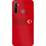 Techtree Realme 5i - 6i - C3 Uyumlu Türk Milli Takım Izgara Desenli Forma Baskılı Silikon Kılıf