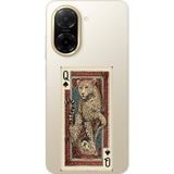 Techtree Redmi A5 Uyumlu İskambil Kağıdı Tasarımlı Leopar Portre Baskılı Silikon Kılıf