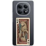 Techtree Redmi Note 15 4G Uyumlu İskambil Kağıdı Tasarımlı Leopar Portre Baskılı Silikon Kılıf