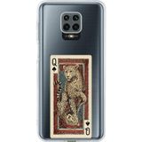 Techtree Redmi Note 9 PRO-9S Uyumlu İskambil Kağıdı Tasarımlı Leopar Portre Baskılı Silikon Kılıf