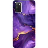Techtree Samsung Galaxy A02S Uyumlu Ametist Taşı Mor Mermer Baskılı Silikon Kılıf