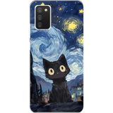 Techtree Samsung Galaxy A02S Uyumlu Gece Yarısı Kedi Tasarımlı Baskılı Silikon Kılıf