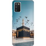 Techtree Samsung Galaxy A02S Uyumlu Kabe Umre ve Kuşlar Baskılı Silikon Kılıf