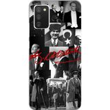 Techtree Samsung Galaxy A02S Uyumlu Kırmızı Mustafa Kemal Atatürk İmza Baskılı Silikon Kılıf