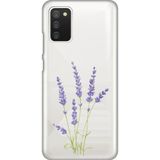 Techtree Samsung Galaxy A02S Uyumlu Lavanta Çiçek Tasarımlı Baskılı Silikon Kılıf