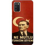 Techtree Samsung Galaxy A02S Uyumlu Ne Mutlu Türkiye Bayrak Atatürk Baskılı Silikon Kılıf