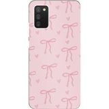 Techtree Samsung Galaxy A02S Uyumlu Pembe Kalpli Fiyonklar Baskılı Silikon Kılıf